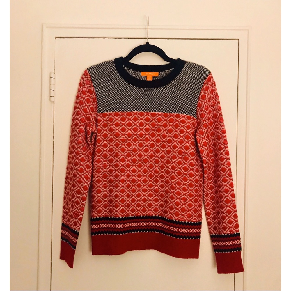 Red & Navy Nordic Sweater